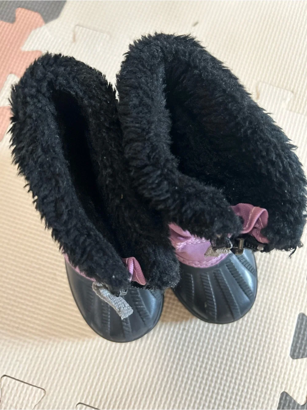 Kids Waterproof Snow Boots - Purple and Black